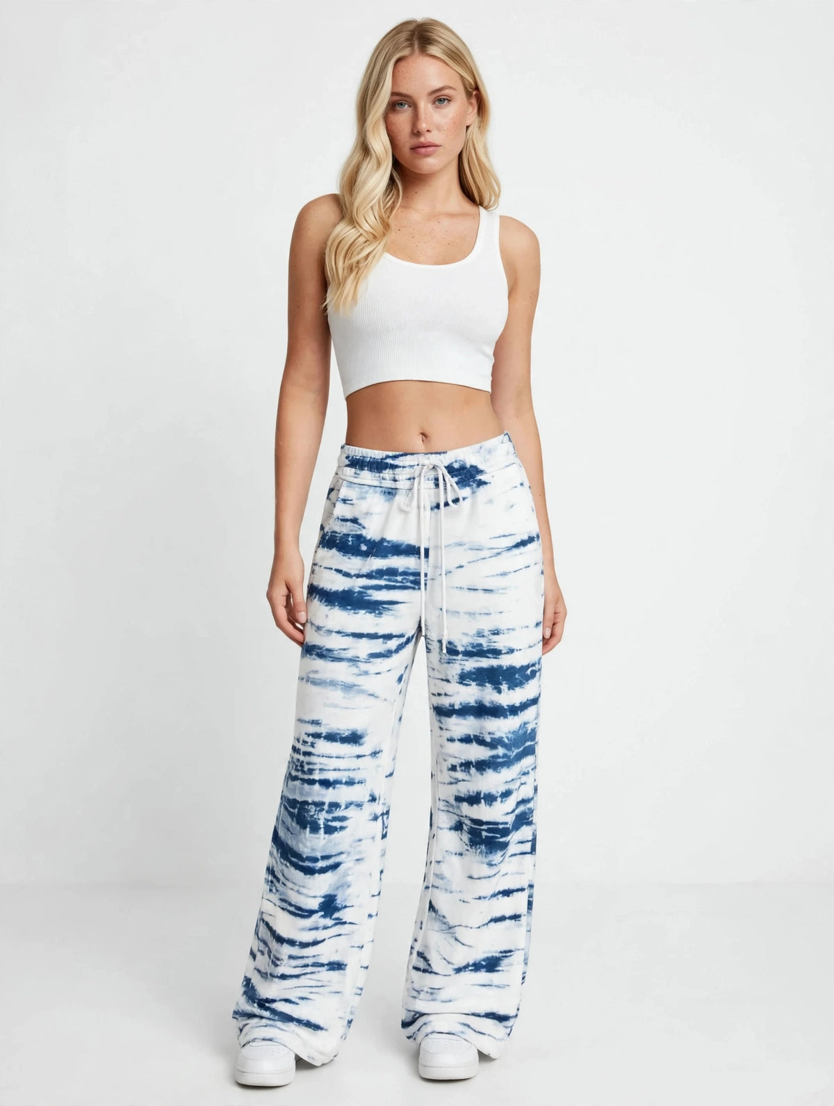 Pantalon de jogging ample imprimé tie-dye à cordon de serrage