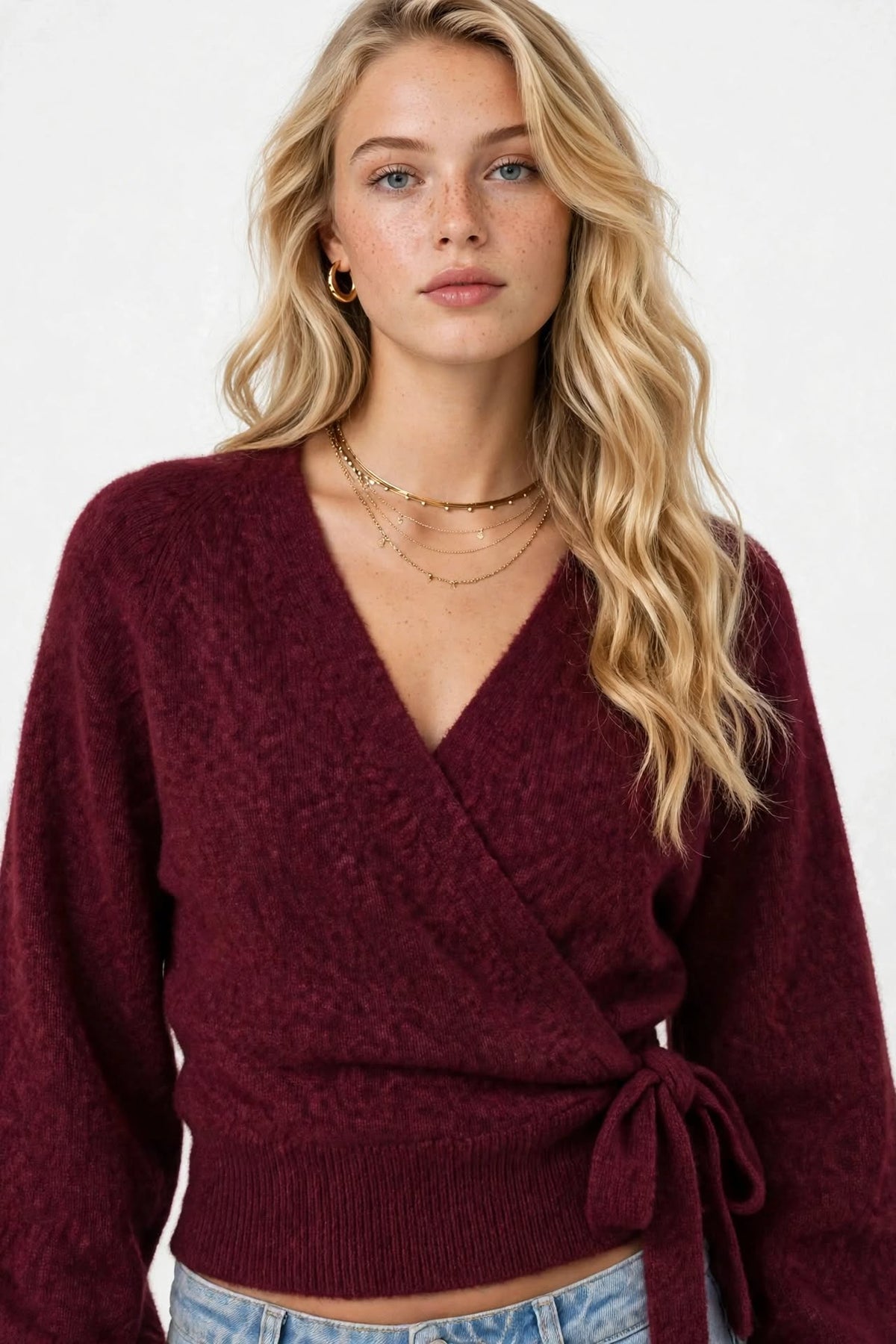 Pull Cache-Cœur Élégant à Nouer