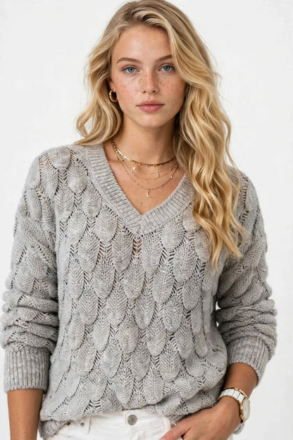 Pull Élégant en Tricot Texturé