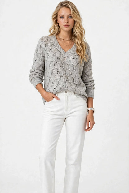 Pull Élégant en Tricot Texturé