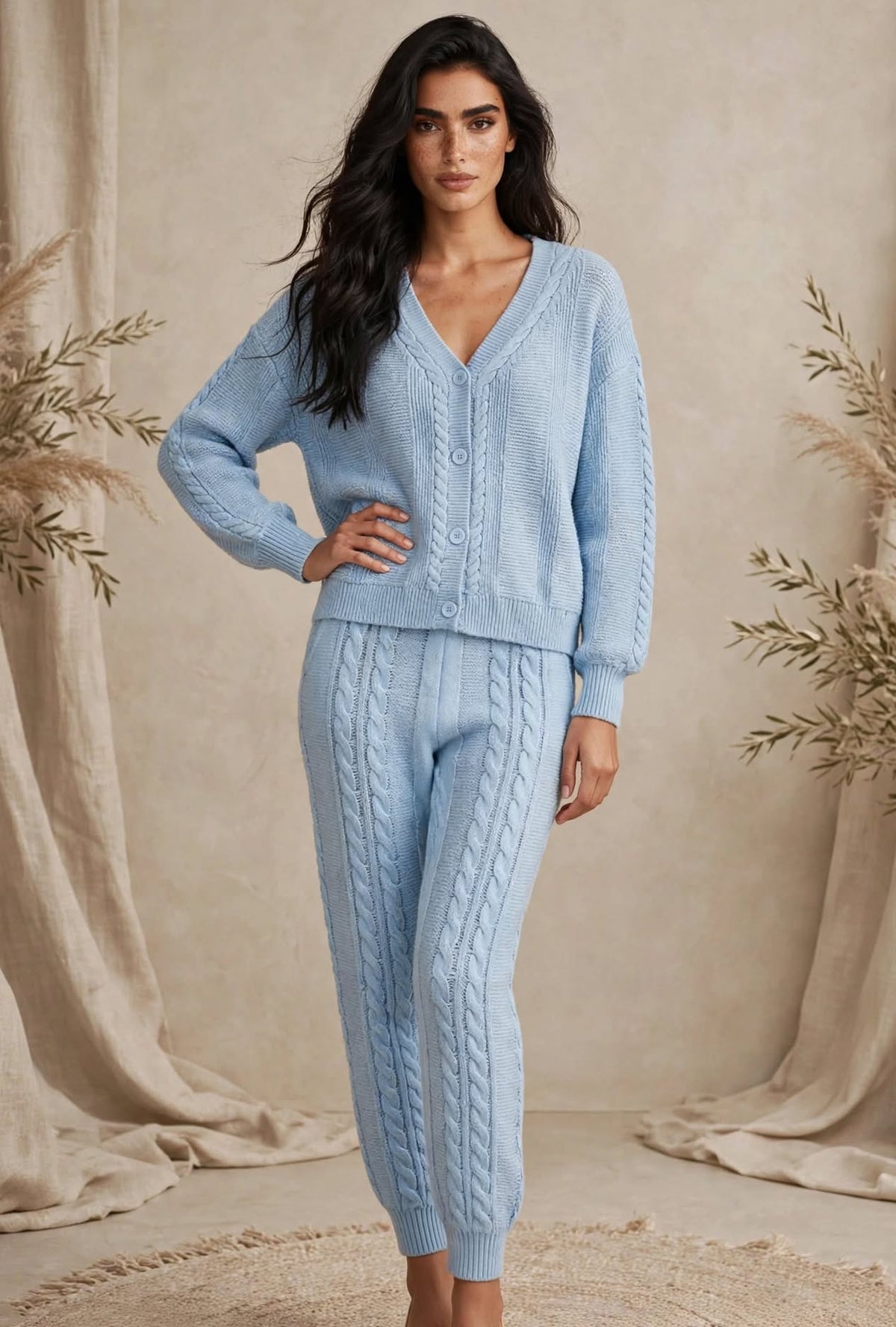 Ensemble Cardigan et Pantalon en Maille