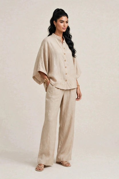 Ensemble Deux Pièces en Lin et Mélange Léger