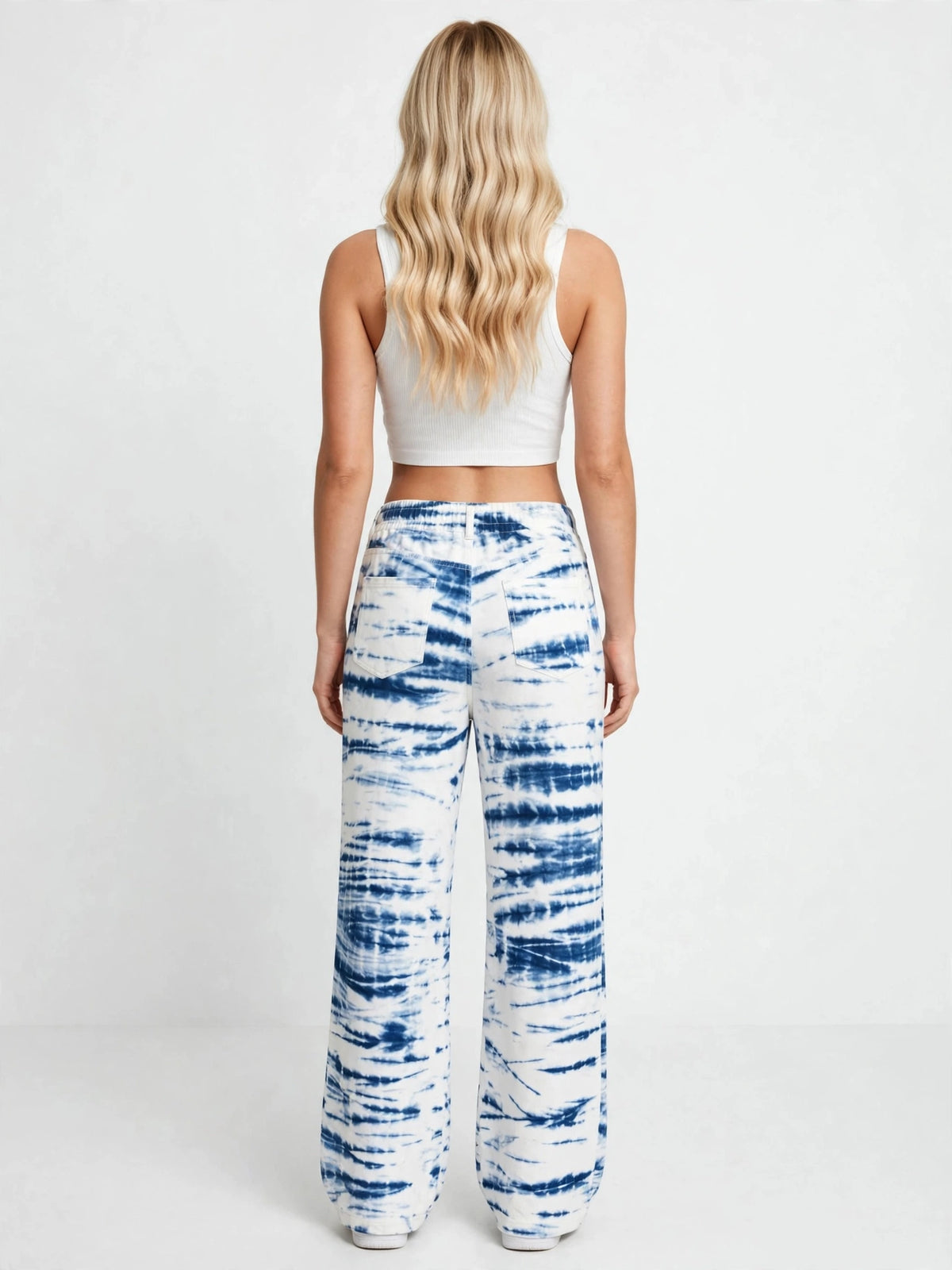 Pantalon de jogging ample imprimé tie-dye à cordon de serrage