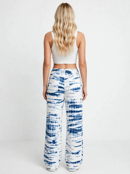 Pantalon de jogging ample imprimé tie-dye à cordon de serrage