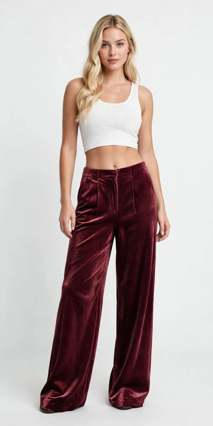 Pantalon palazzo fluide et léger à taille haute