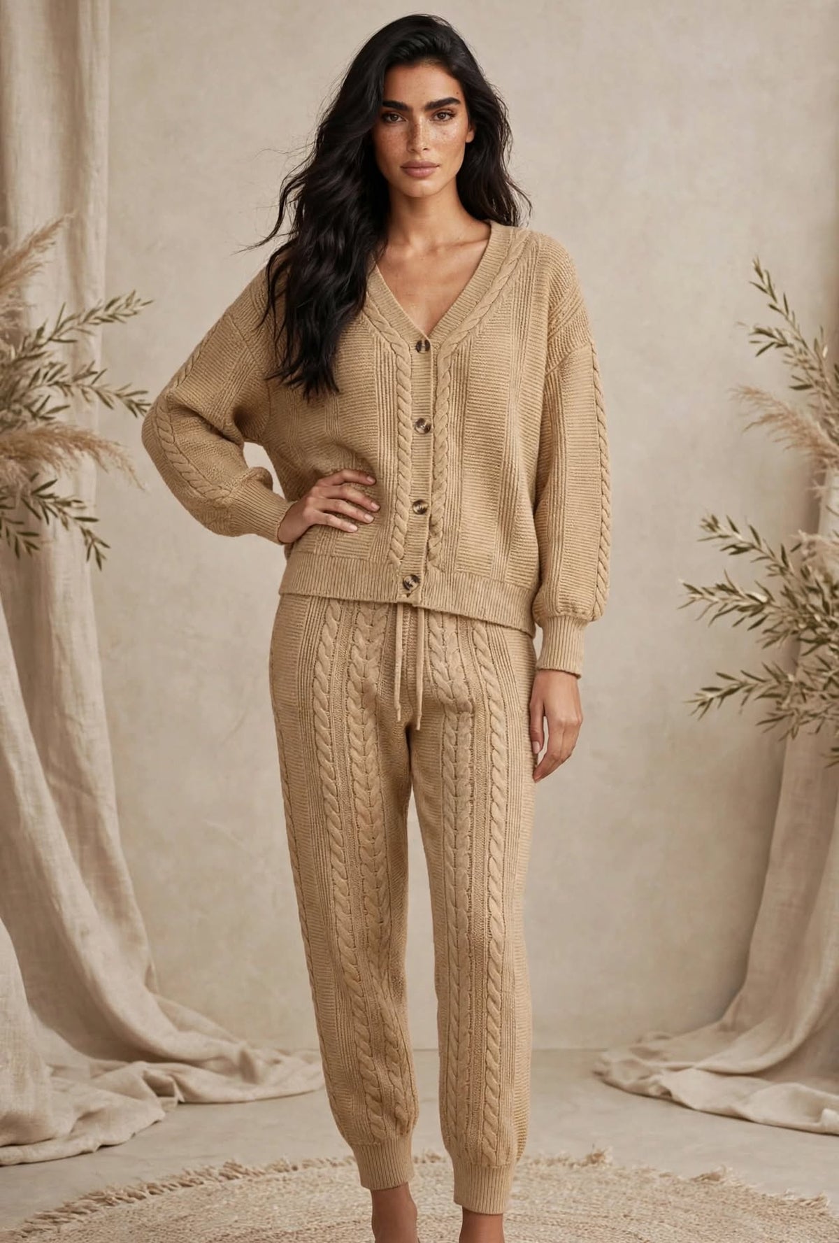 Ensemble Cardigan et Pantalon en Maille