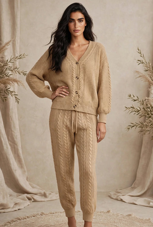 Ensemble Cardigan et Pantalon en Maille