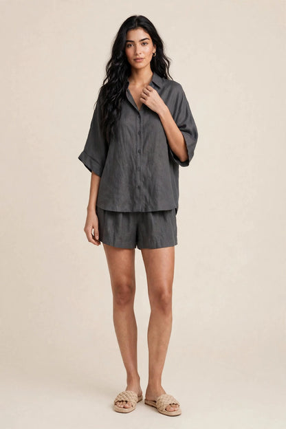 Ensemble deux piéces chemise amples et short assorti
