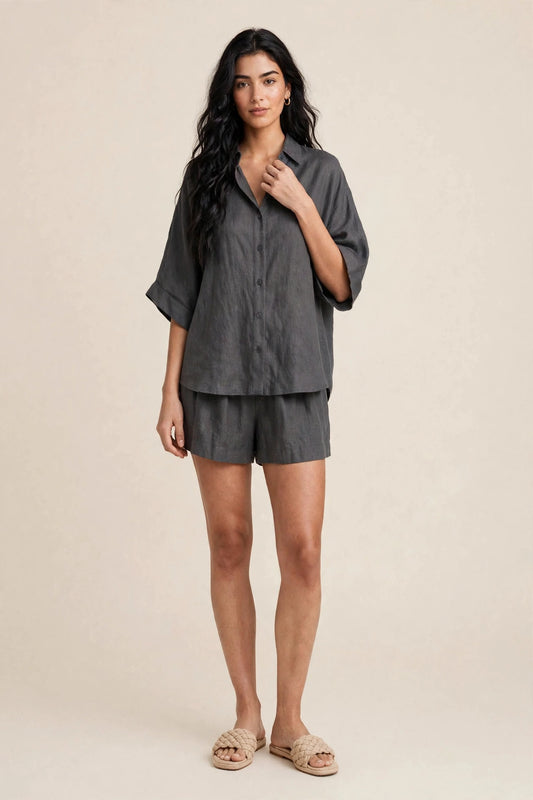 Ensemble deux piéces chemise amples et short assorti
