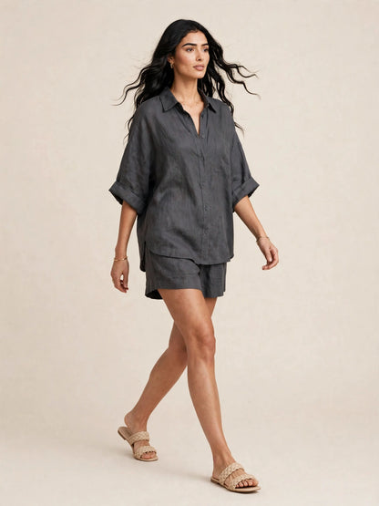 Ensemble deux piéces chemise amples et short assorti