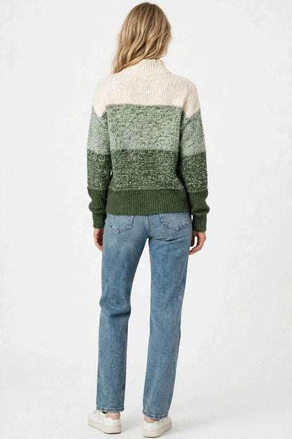 Pull Col Montant en Maille Dégradée