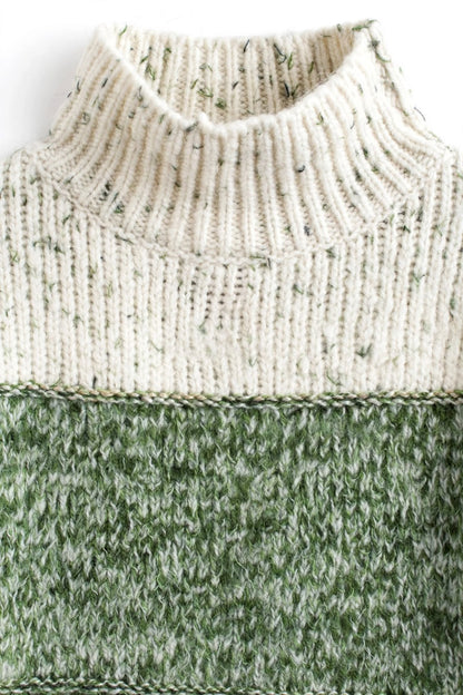 Pull Col Montant en Maille Dégradée