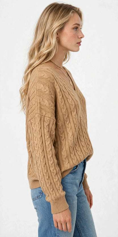 Pull à Capuche en Maille Texturée