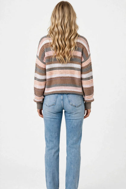 Pull Rayé Élégant en Maille
