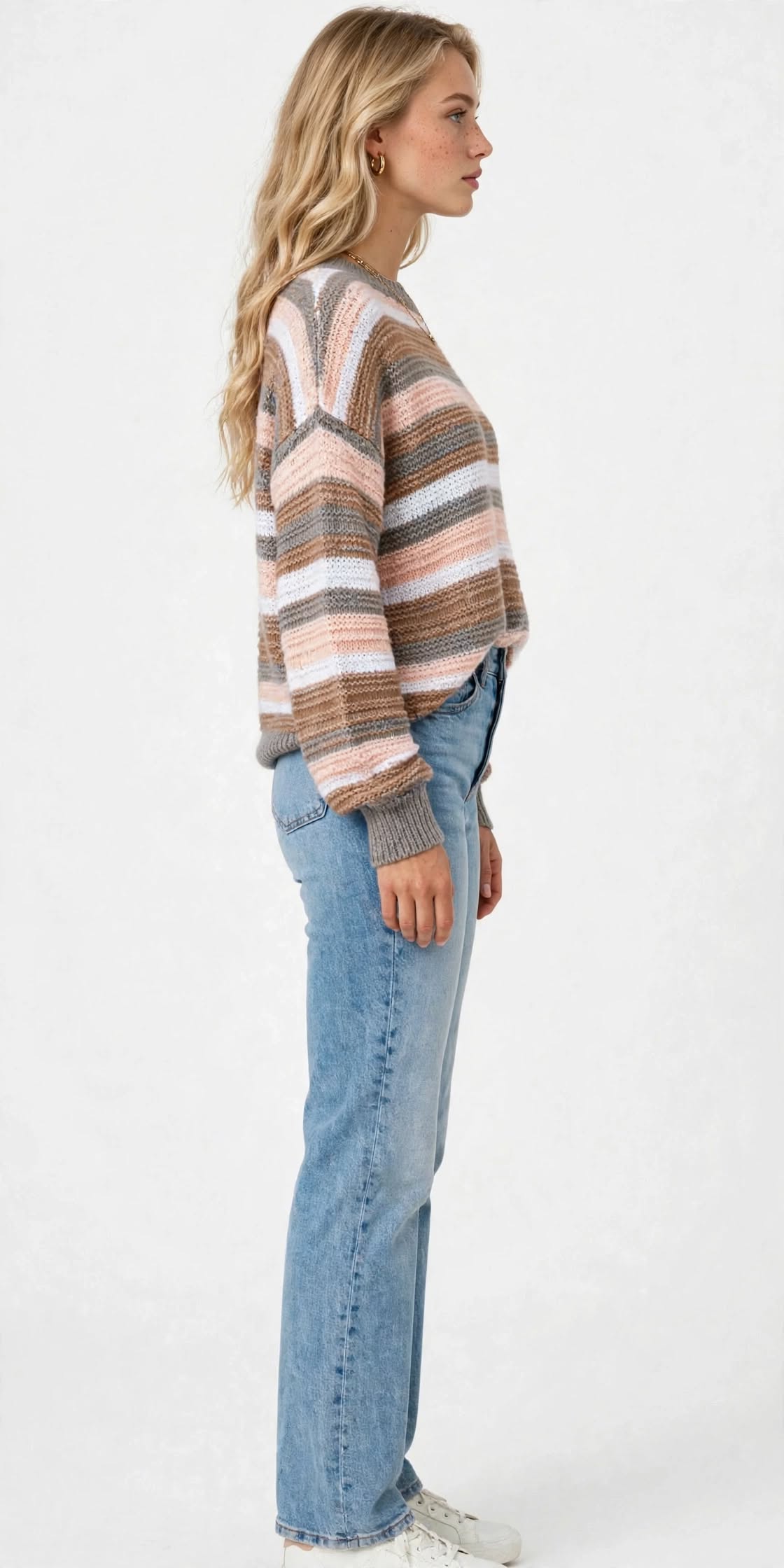 Pull Rayé Élégant en Maille