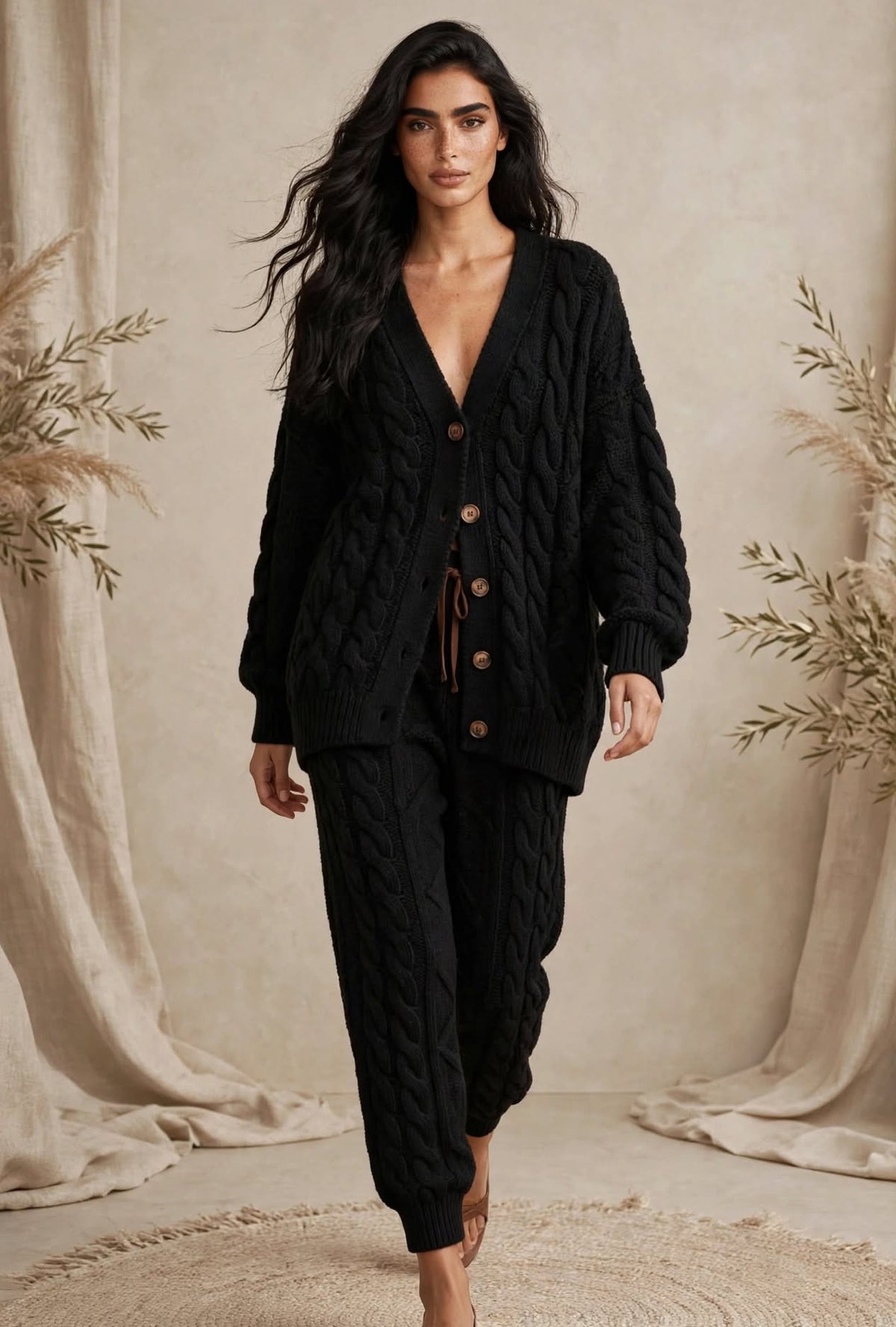 Ensemble Cardigan et Pantalon en Maille