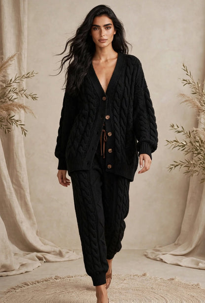 Ensemble Cardigan et Pantalon en Maille