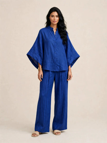 Ensemble deux piéces casual haut ample et pantalon large style bohéme