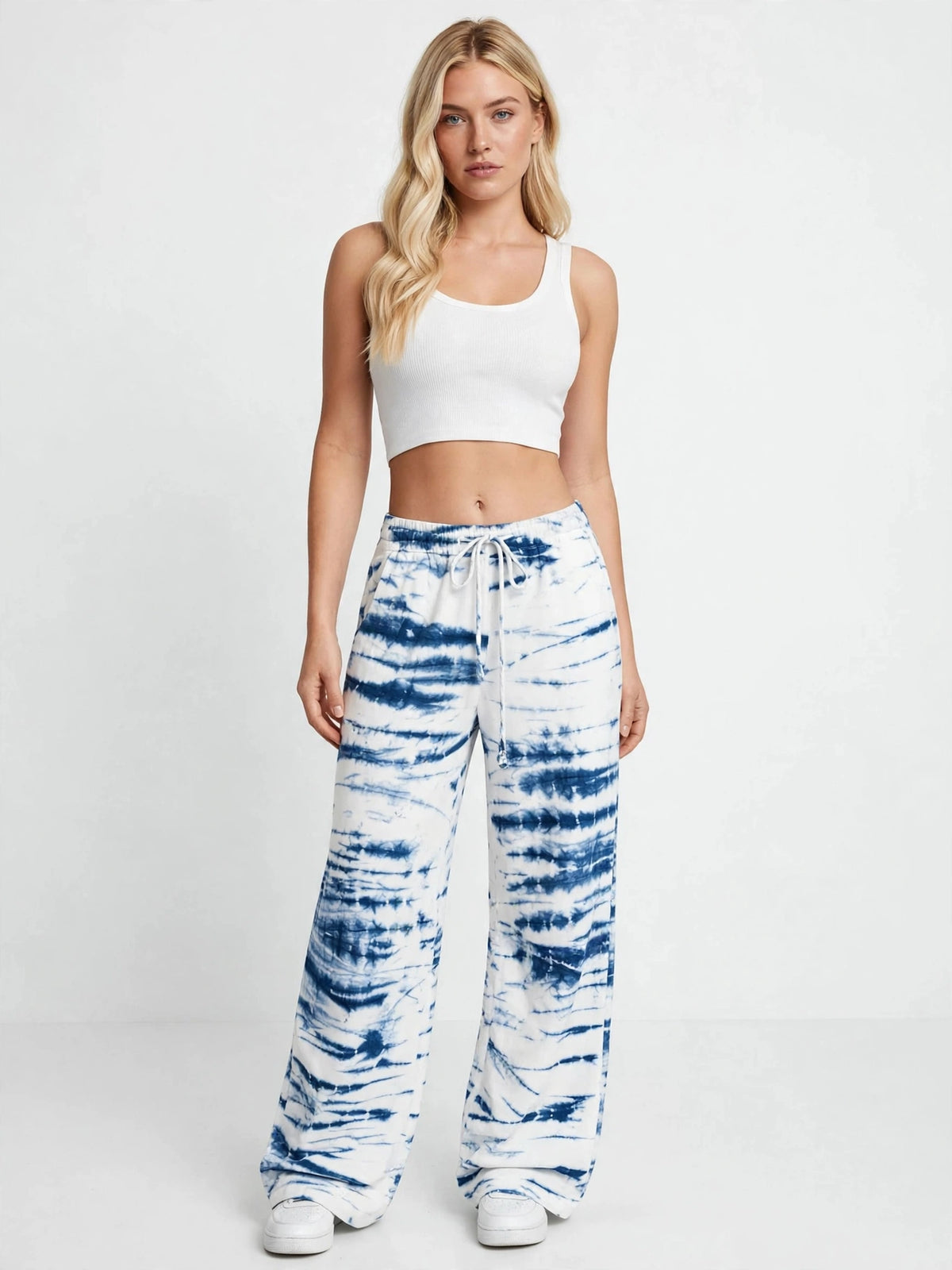 Pantalon de jogging ample imprimé tie-dye à cordon de serrage
