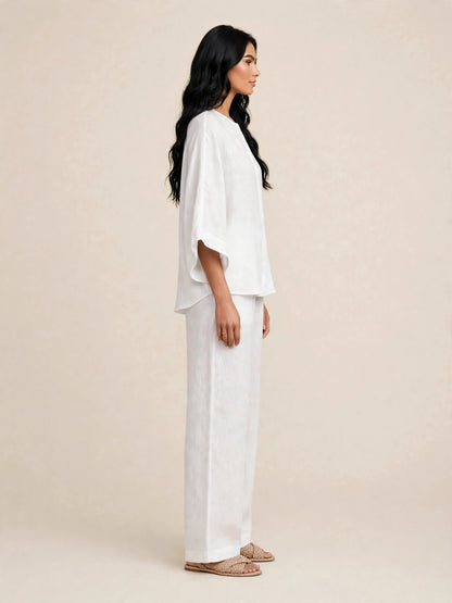 Ensemble deux piéces casual haut ample et pantalon large style bohéme