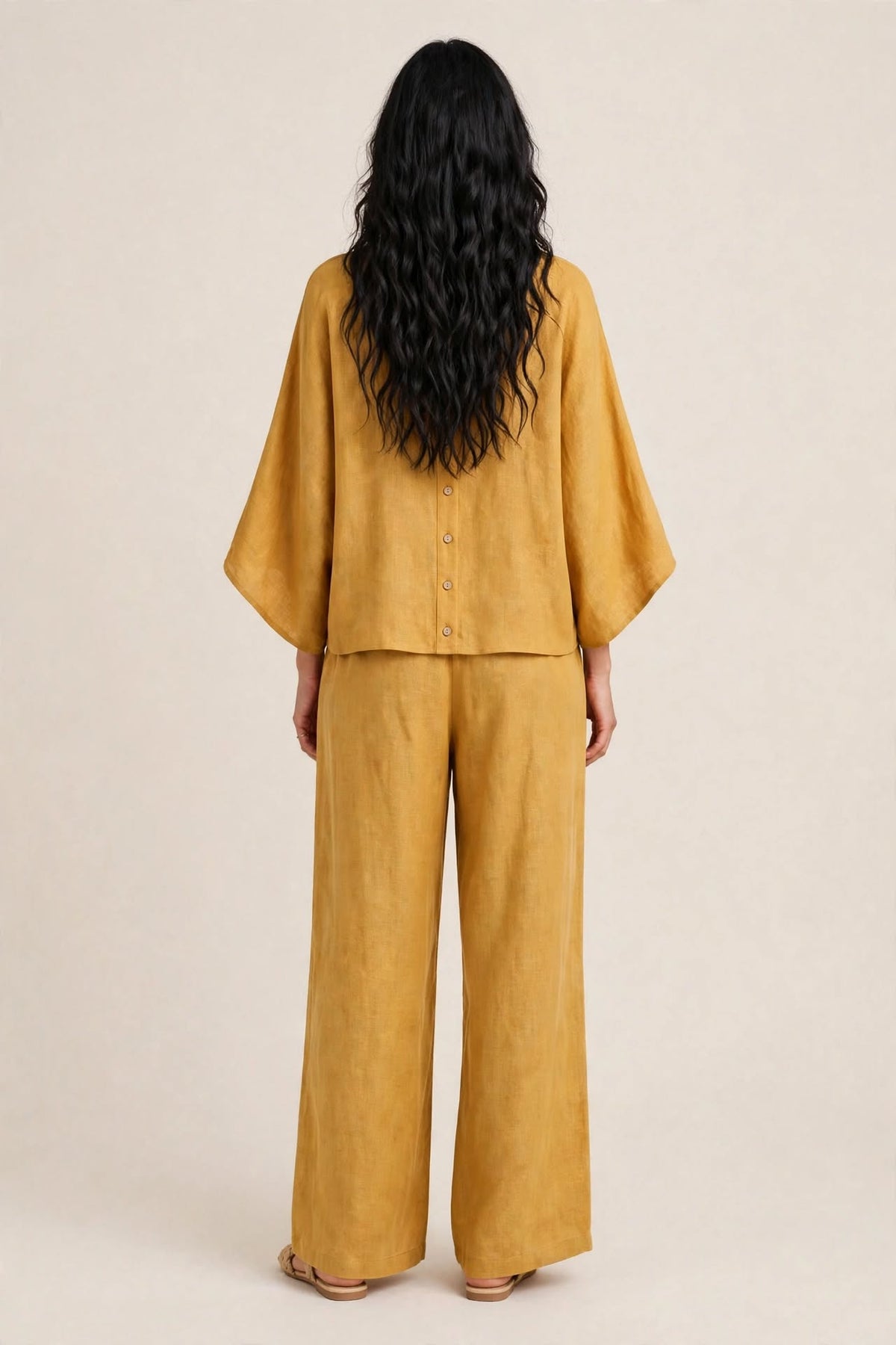 Ensemble deux piéces casual haut ample et pantalon large style bohéme